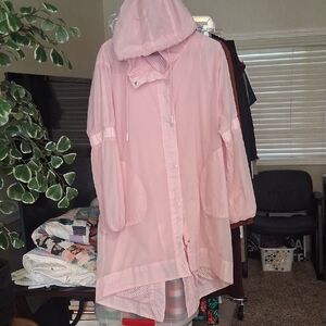 JoyLab Light Pink Hooded Trench Coat